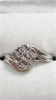$300 Silver 7Small Diamond Ring