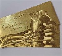 $100  Gold Foil Christmas Gift Envelop
