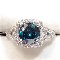 Certified 14K  Blue Diamond (2.13Ct, I3) Diamond (