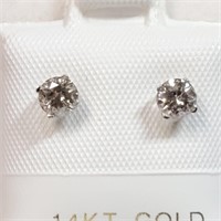 Certified 14K  Diamond(0.5Ct,I1-I2,F-G) Earrings