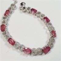 $400 Silver Ruby CZ Bracelet