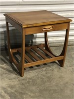 MCM SIDE TABLE WITH PULL OUT SLIDE