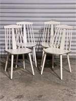 SET 4 PAINTED VINTAGE DINING CHAIRS