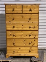 VINTAGE PINE TALL CHEST OF DRAWERS