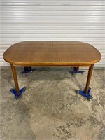 SIGNED DANISH MODERN DINING TABLE WITH 2 LEAVES -