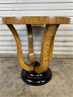 382 - UNUSUAL BIRCHWOOD TABLE WITH PARQUET INLAID