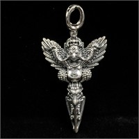 Nepalese guardian sterling silver pendant