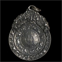 Nine Palaces Bagua sterling silver pendant