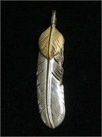 Sterling silver feather pendant