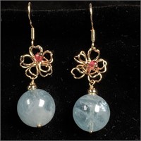 925 silver natural crystal earrings