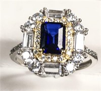 925 silver sapphire ring