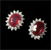925 silver ruby earrings