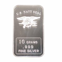 US Navy Seal 10 Grams .999 Fine Silver
