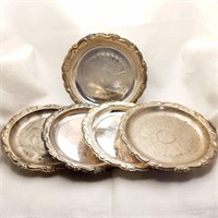 5 Silver Plate Coasters