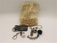 Selection of Keychains and Gong Bell Balls