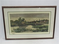 Etching by Henry W Batley Sussex Pastoria
