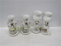 4 Milkglass Lamps
