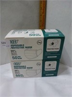 NEW Disposable Masks 50 Per Box - 2 Boxes
