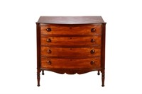 AMERICAN FEDERAL FLAME MAHOGANY CHEST OF DRAWERS