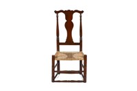 AMERICAN COUNTRY OAK SIDE CHAIR WITH RUSH SEAT