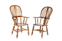 NEAR PAIR 19TH C YORKSHIRE WINDSOR CHAIRS