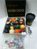 Pool Balls / Darts / Jumbo Ash Tray / Chalk