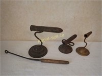 Antique Soldering Iron and Holders