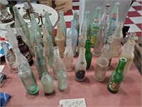 36 old soda bottles RARE 3 Rivers Dr Pepper Coke +