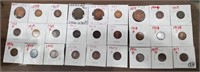 27 old US pennies 1844 - 1957 Braided hair indian