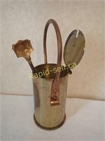 Antique Brass Fire Starter Pot