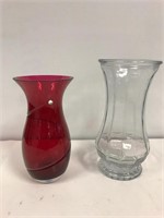 Glass vases 8 and 9” tall