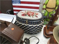 SEWING BASKET W/ CONTENTS