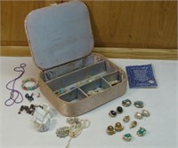 Vintage Ear Rings and Old Box
