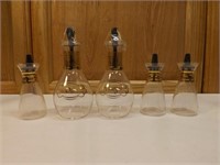 Vintage Vinegar/Oil Glass Flask Set