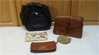 Leather Tooled Purse and Others