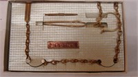 Vintage Elgine Tie Clip Set and Accessories