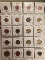 19 - Euro Coins and 1 Canadian Penny