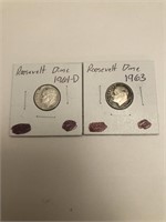 2 - Roosevelt Dimes (1961-D and 1963)