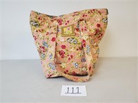 Vintage April Cornell Large Pink Floral Tote Bag