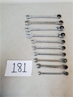 10 Assorted Ratcheting Combination Wrenches