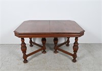 Antique Turned Legged Table with Stretchers