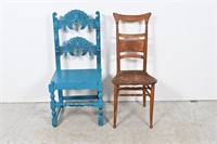 Vintage Oak Ladderback & Painted Chairs