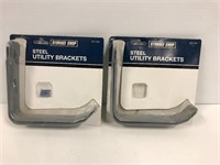 Steel 6” utility brackets. 2 sets. New unopened