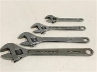 Crescent wrenches12”. 10”. 8”. And 6”