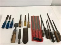 Wood chisels and files