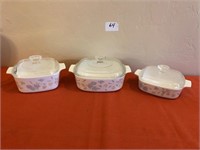 Floral Corning Ware (3 pieces)