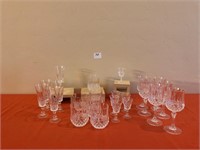 Crystal Glasses, 23 pieces
