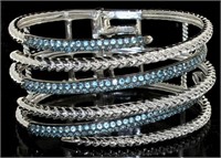 Natural 6.33 ct Blue Topaz Designer Bracelet