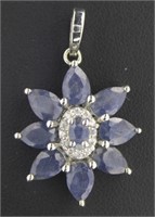 Natural 5.14 ct Fancy Marquise Sapphire Pendant
