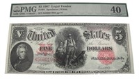 1907 "Woodchopper" Large $5.00 Legal Tender Note